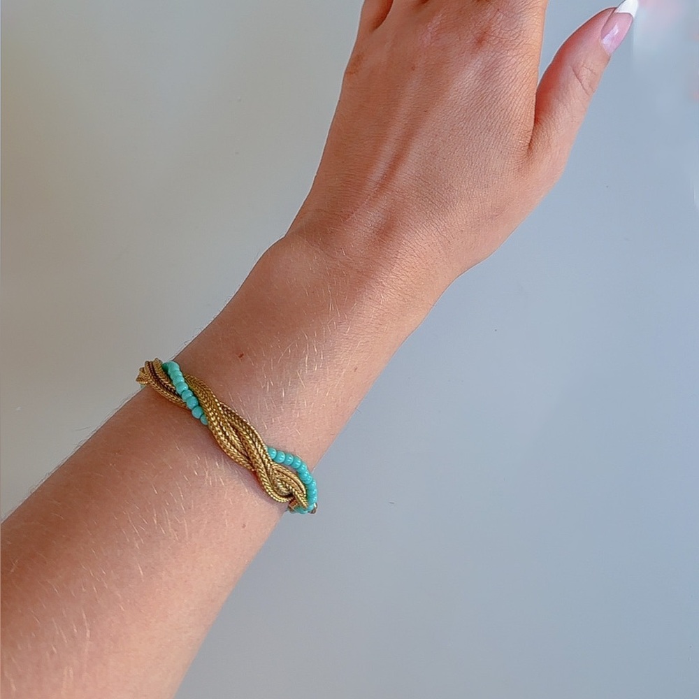 Vintage Gold and Turquoise Bracelet